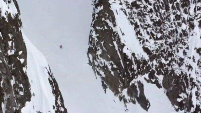 Skier falling