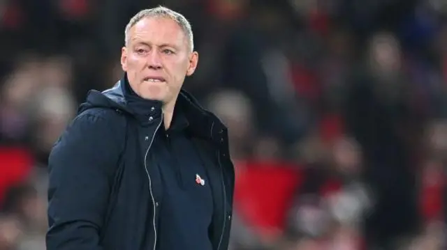 Steve Cooper, manager of Leicester City, looks on during the Carabao Cup Fourth Round match between Manchester United and Leicester City at Old Trafford