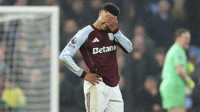 Ollie Watkins of Aston Villa looks dejected
