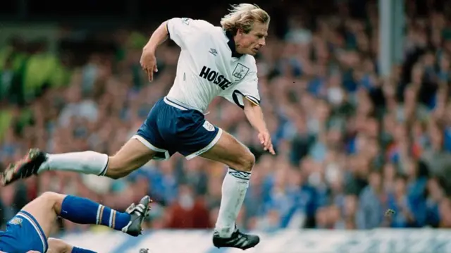 Jurgen Klinsmann playing for Tottenham