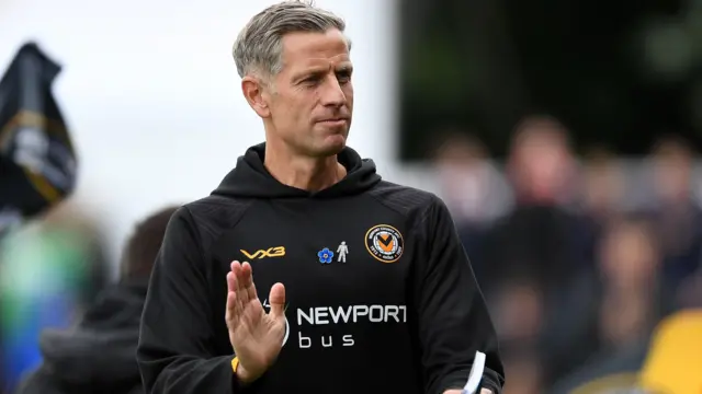 Newport boss David Hughes applauds fans