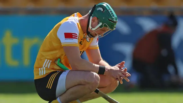 Antrim's Stephen Rooney dejected after losing to Offaly