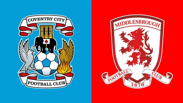 Coventry City and Middlesbrough club badges