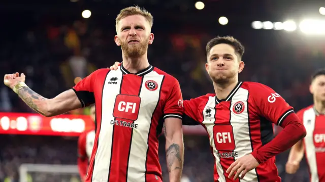 Oli McBurnie celebrates