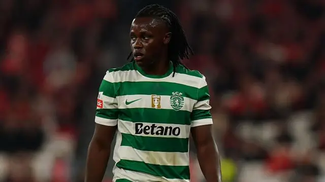 Geovany Quenda on the pitch for Sporting