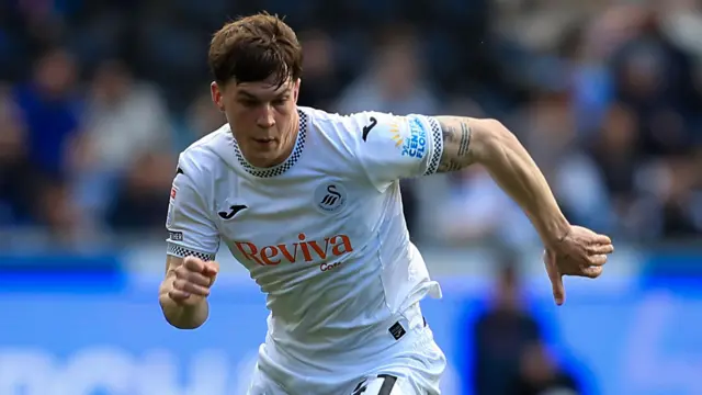 Sam Parker in action for Swansea last season