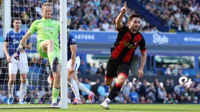 Lewis Cook celebrates scoring a goal for Bournemouth