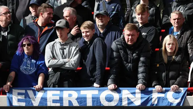Everton fans during the Premier League match between Brentford and Everton at Gtech Community Stadium