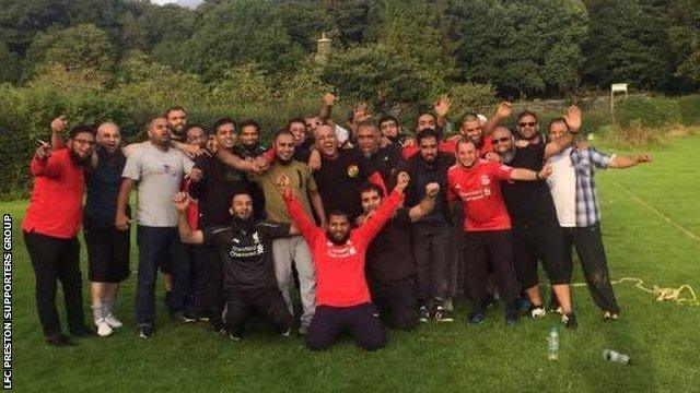 There are 60 members of this Liverpool supporters group in Preston