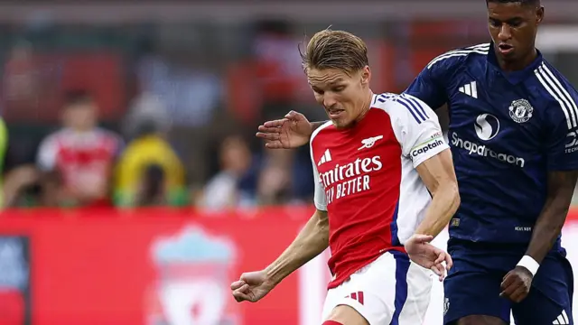 Martin Odegaard in action for Arsenal