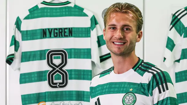 Benjamin Nygren is pictured as he signs for Celtic