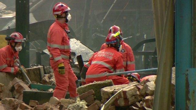 Fire officers continue to search for the four missing people