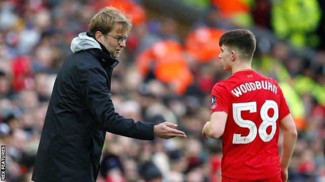 Jurgen Klopp with Ben Woodburn