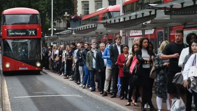 Queue at Victoria Station in London