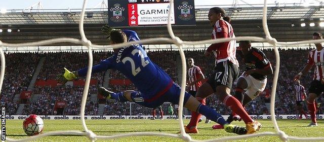 Anthony Martial scores his first goal for Manchester United at Southampton