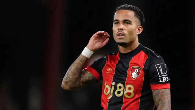 Justin Kluivert looks on during Bournemouth v Chelsea.