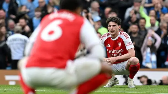 Declan Rice of Arsenal dejected