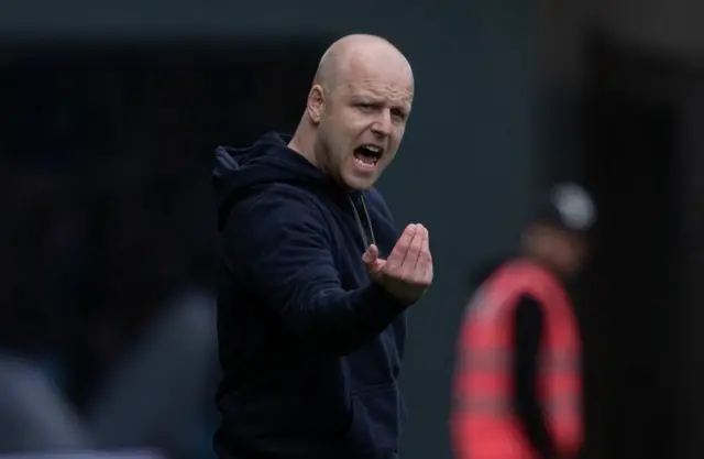 Hearts Head Coach Steven Naismith during a cinch Premiership match between Kilmarnock and Heart of Midlothain at Rugby Park, on April 27, 2024, in Kilmarnock, Scotland.