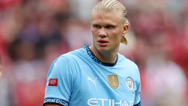 Erling Haaland in action for Manchester City