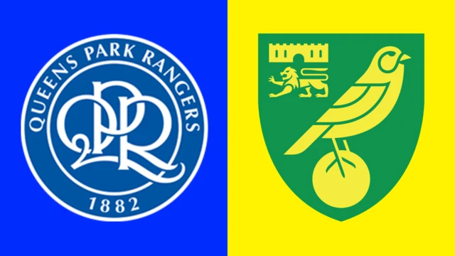 Side-by-side of Queens Park Rangers and Norwich City club badges