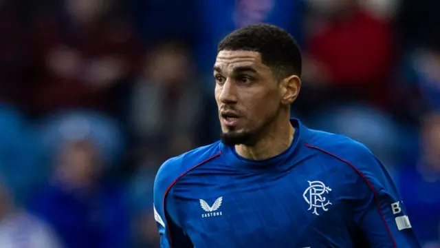 Rangers Leon Balogun in action during a William Hill Premiership match between Rangers and Motherwell at Ibrox Stadium