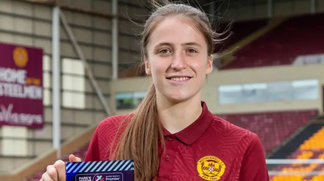 Laura Berry with her player of the month award