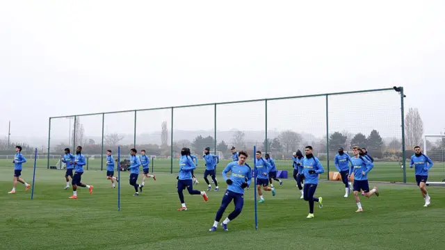 A general view during a Tottenham training session