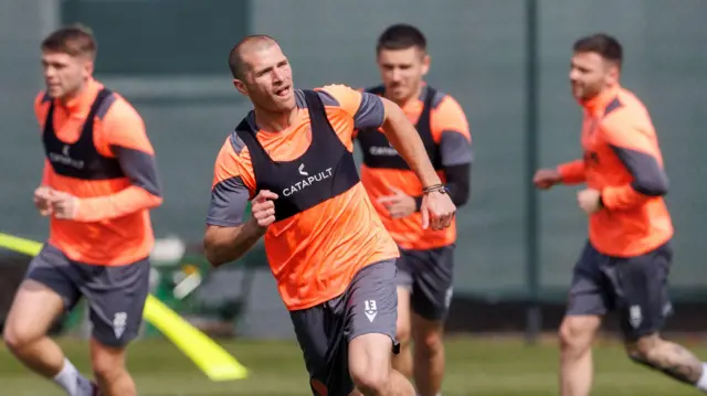 St Mirren players in training