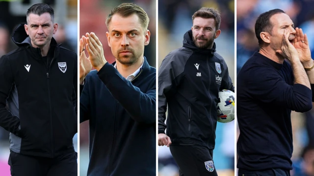 Side-by-side images of Oxford's Matt Bloomfield, Southampton's Tonda Eckert, West Brom's James Morrison and Coventry's Frank Lampard