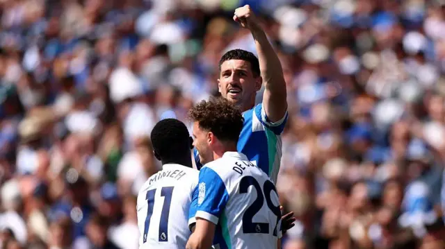 Lewis Dunk and Brighton players celebrate