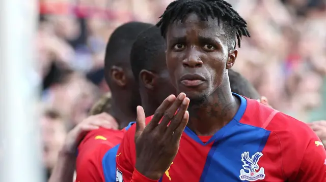 Wilfried Zaha in action for Crystal Palace