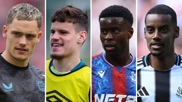 Florian Wirtz, Milos Kerkez, Marc Guehi, Alexander Isak