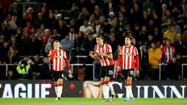 Southampton players look dejected