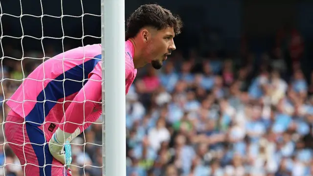 James Trafford playing for Manchester City