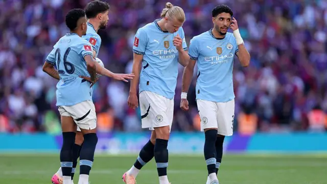 Manchester City players after FA Cup final loss