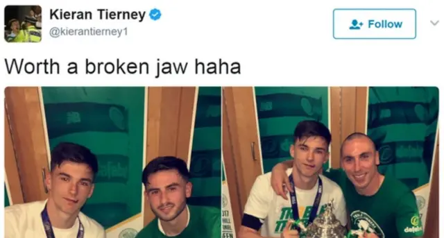 Kieran Tierney tweet