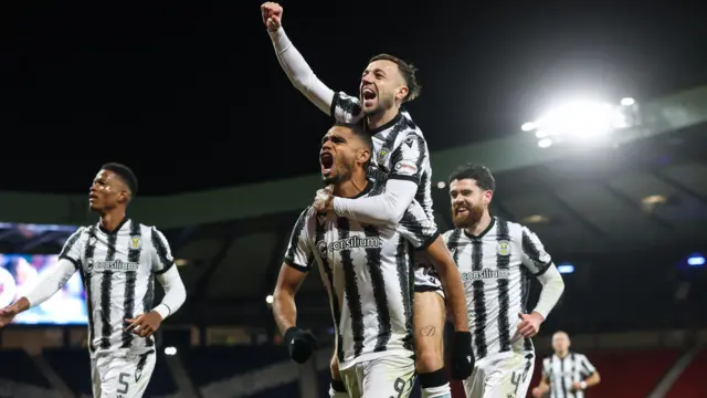 St Mirren players celebrate
