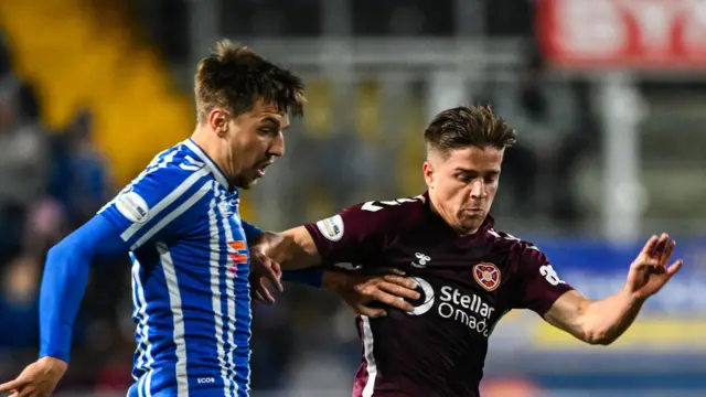 Kilmarnock's Brad Lyons and Hearts' Cammy Devlin