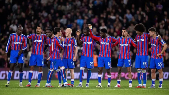 Crystal Palace players line up