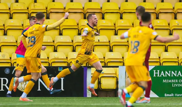 Bruce Anderson celebrates scoring to make it 1-0