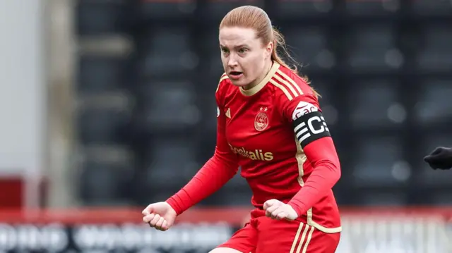 Aberdeen captain Hannah Stewart in action