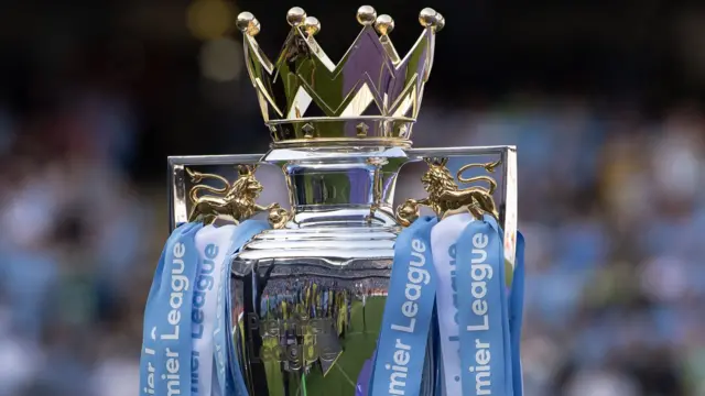 General view of top of Premier League trophy