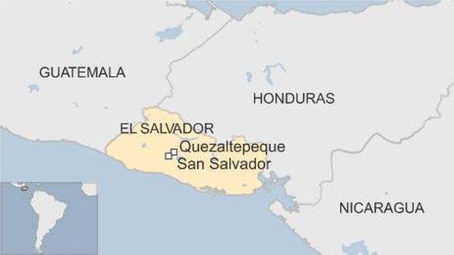 Map showing the prison in El Salvador