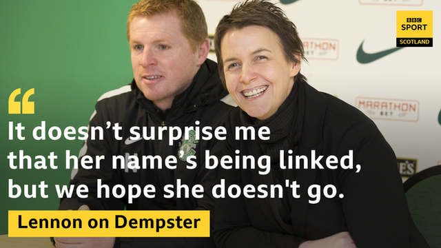 Hibernian manager Neil Lennon and chief executive Leeann Dempster