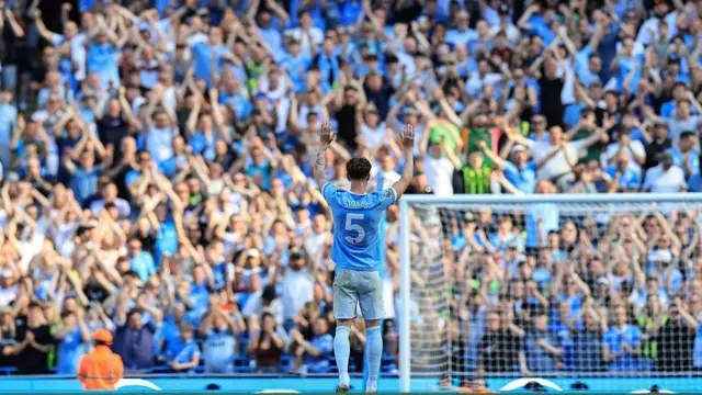 John Stones acknowledges the fans 