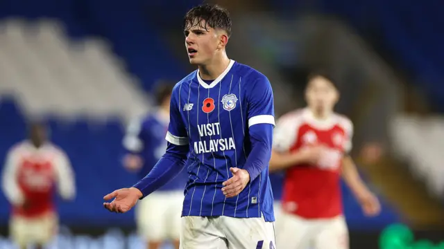 Cardiff City debutant Jack Sykes in action