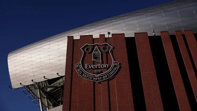 The Everton club crest on a wall outside Hill Dickinson Stadium