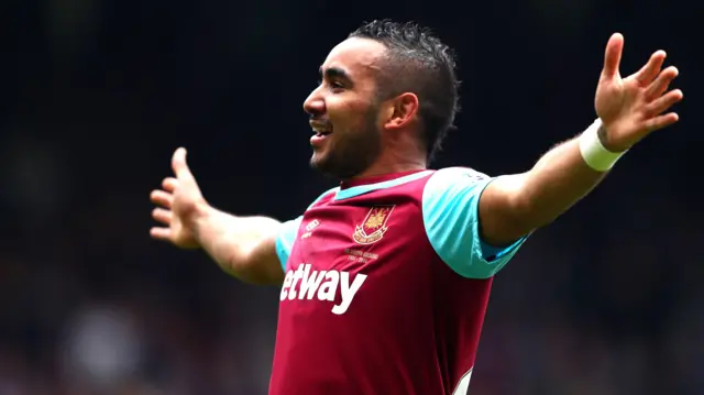 Dimitri Payet celebrates a goal for West Ham