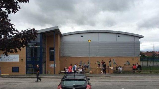 Pupils collecting their GCSE results at Normanton