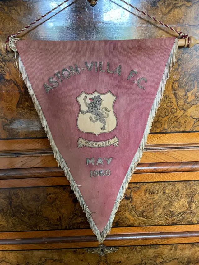 An Aston Villa pennant dated May 1960